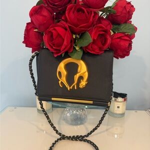 Elegant Black and Gold Shoulder Bag